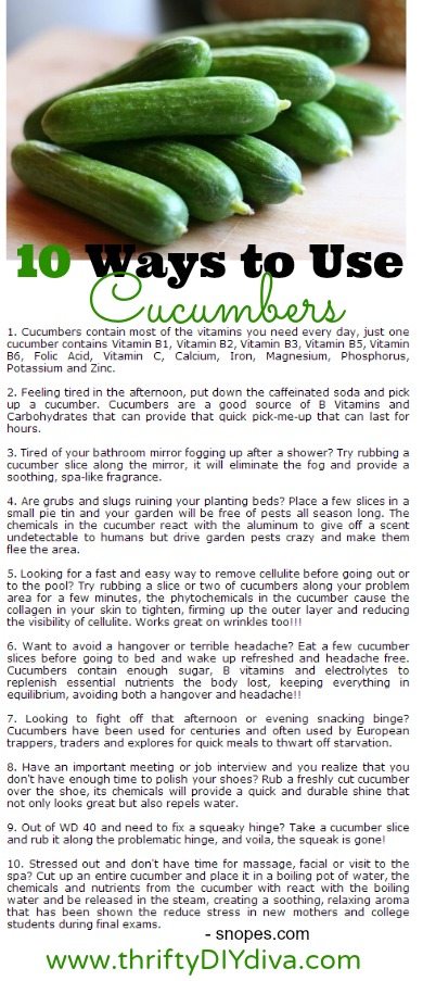 10 DIY Ways to Use Cucumbers