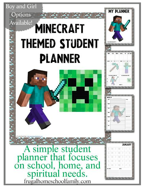 Minecraft School Planner and Calendar
