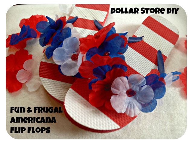 These Fun and Frugal Americana Flip Flops are perfect for Memorial Day and the 4th of July!