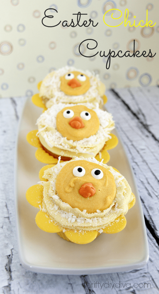 Easter Chick Cupcakes with Coconut