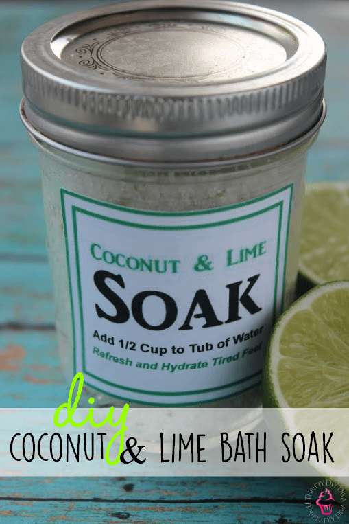 DIY Coconut Lime Bath Scrub Soak
