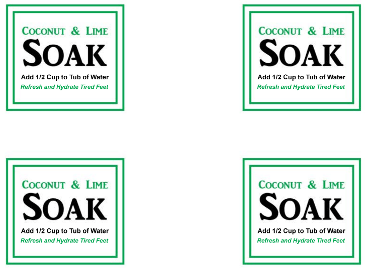Foot Soak Bath Scrub Labels Printables