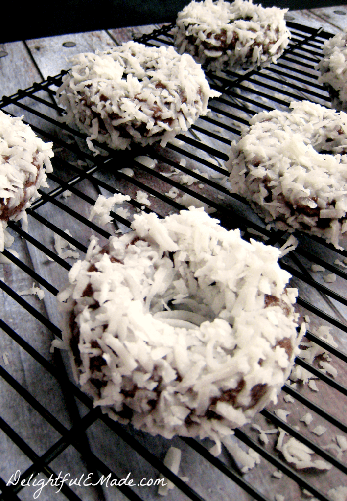 Coconut Glazed Chocolate Donuts