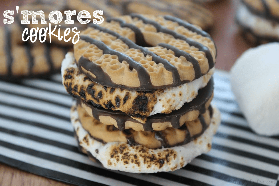 s'mores recipes cookies made with fudge stripe cookies. fudge stripe cookie s'mores recipe