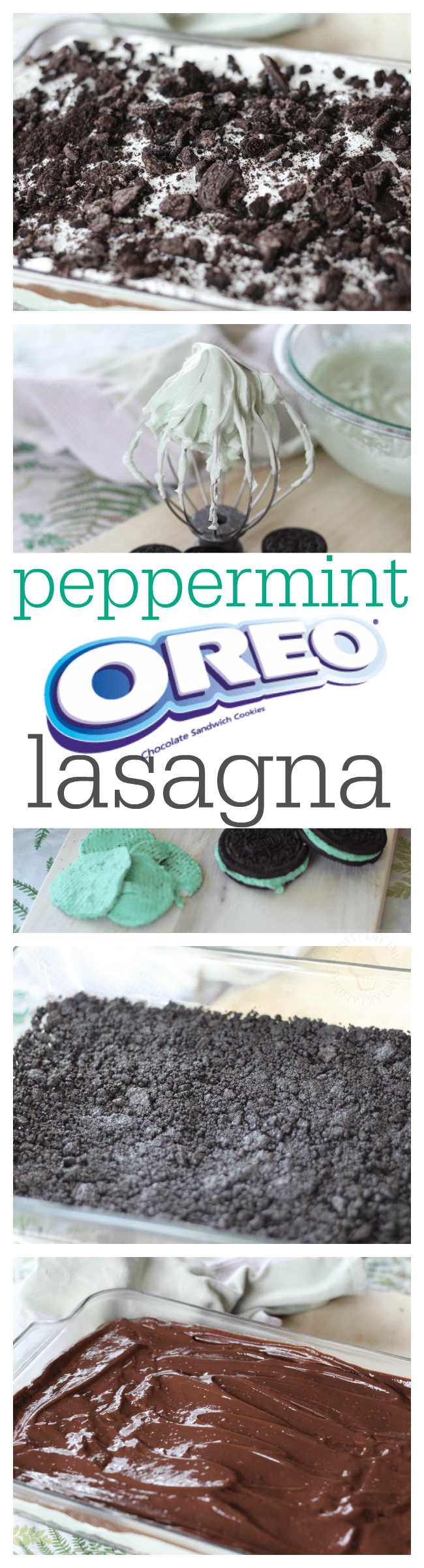 Chocolate Peppermint Oreo Cookie Lasagna