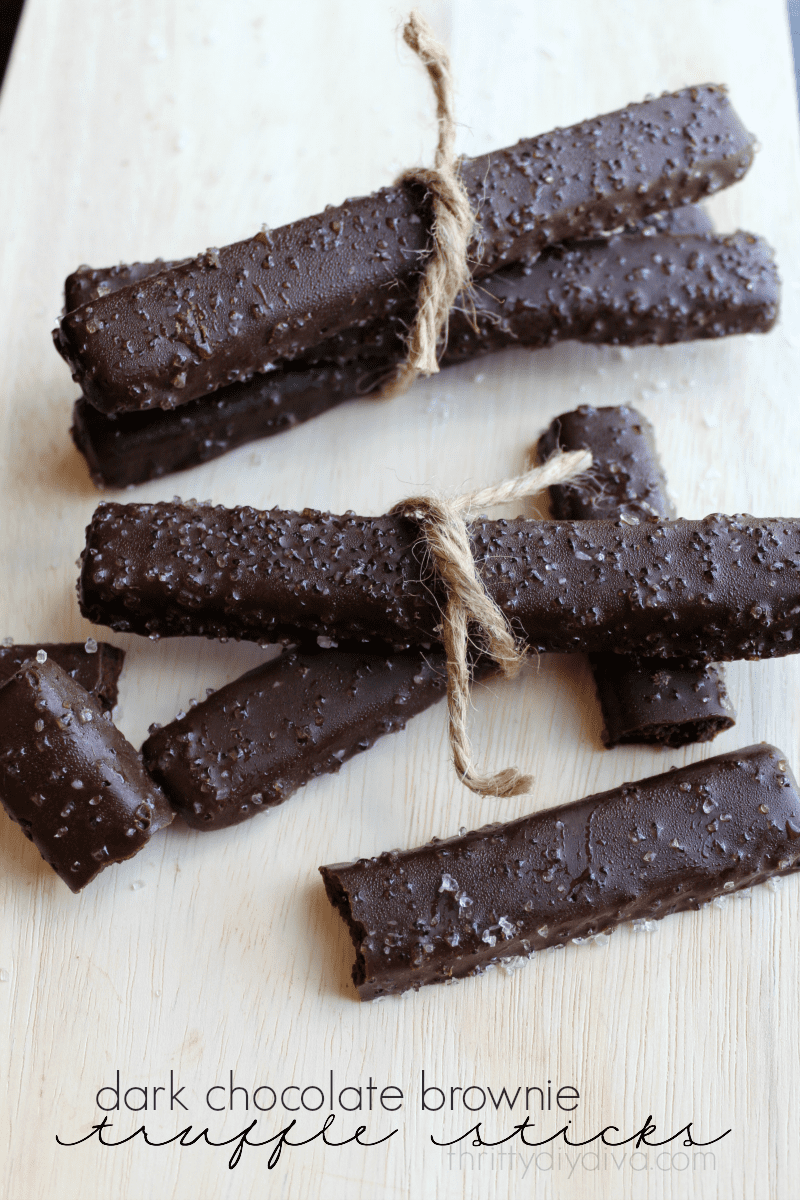 Dark Chocolate Brownie Truffle Sticks with Sea Salt