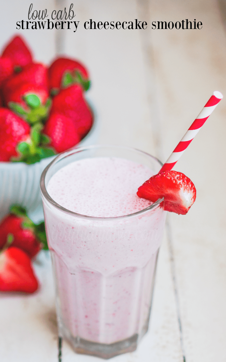 Low Carb Strawberry Cheesecake Smoothie