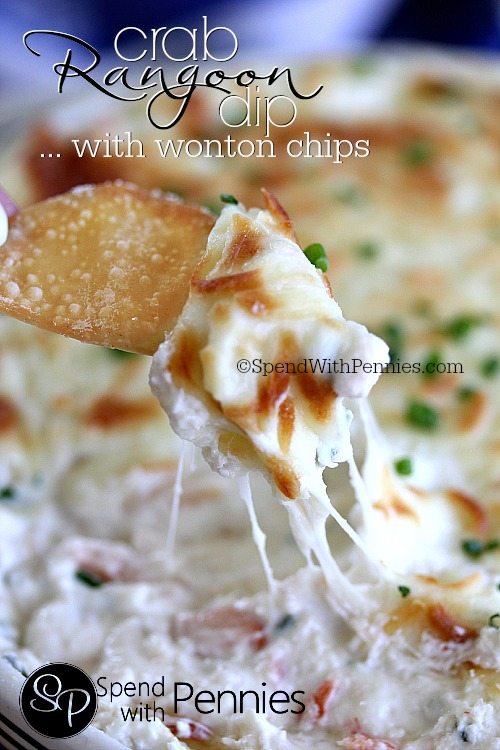 Crab Rangoon Dip with Wonton Chips