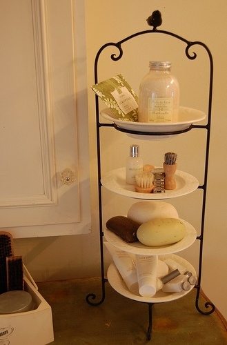 Stacked Tea Plates Tower Storage