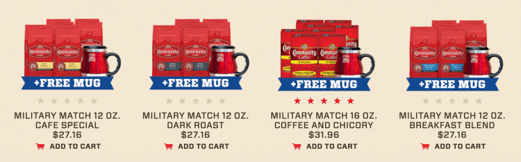 Community Coffee Military Match Program