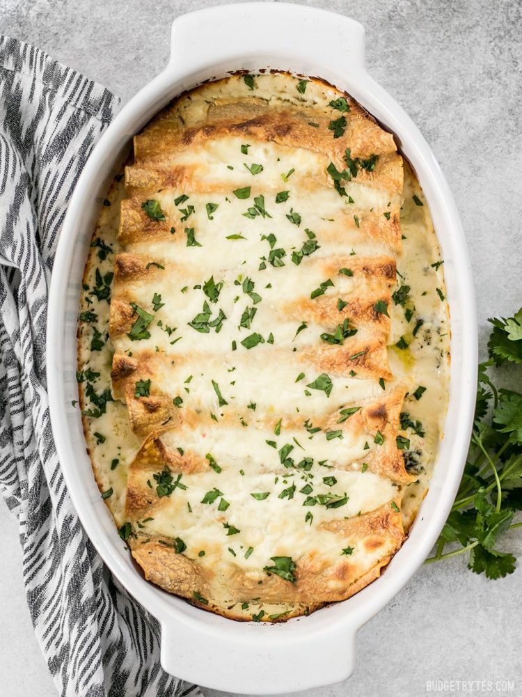 Spinach & White Bean Enchiladas