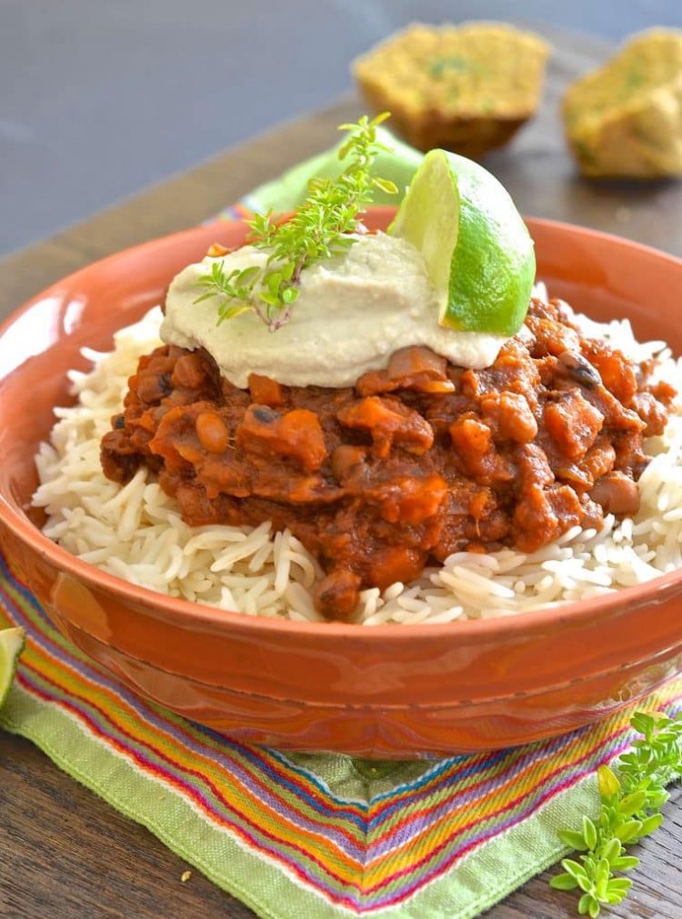 Three-Bean Sweet Potato Chili